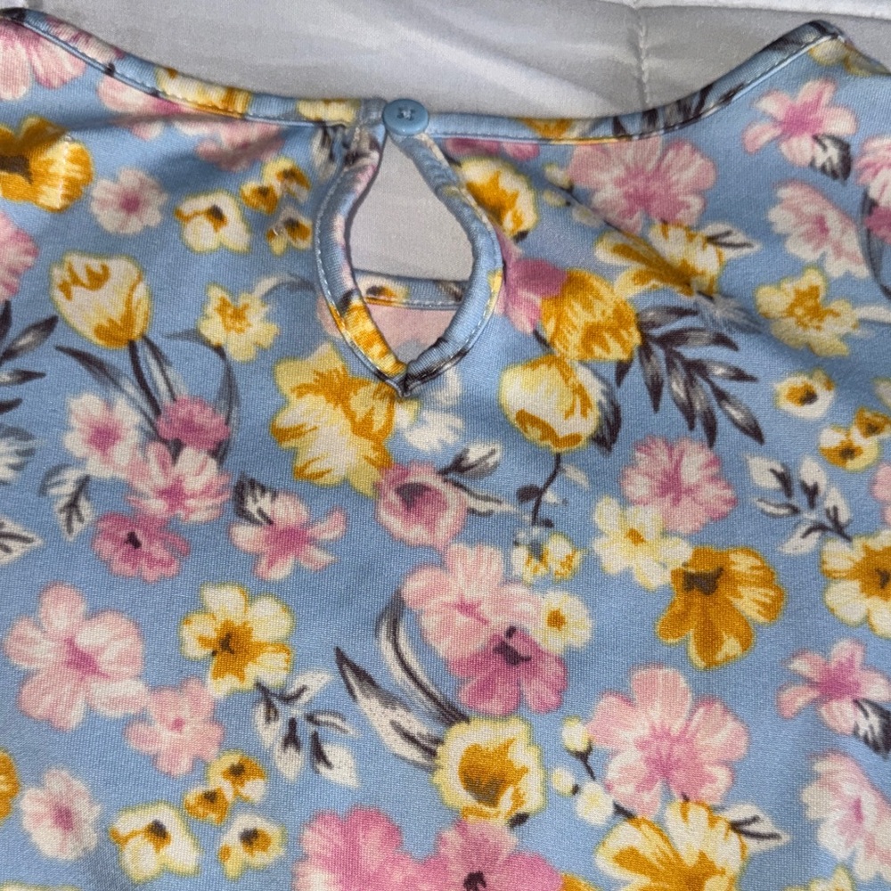 BCBGirls Kids Floral Dress - Soft Blue and Yellow - Picture 4 of 7